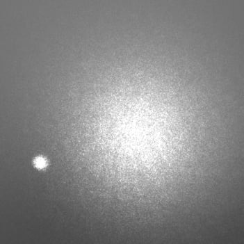 Figure 1: 1064nm Beam Scattered by Polished White Diffusing Glass