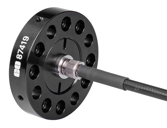 A C-Mount Threaded Plate with SMA Fiber Insert and Patchcord