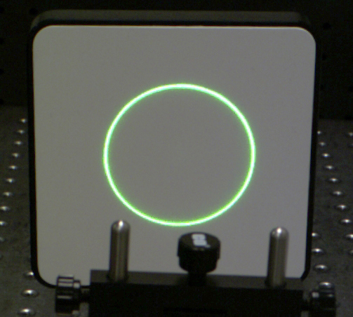 Green Laser Light from an Axicon at L = 228.6mm